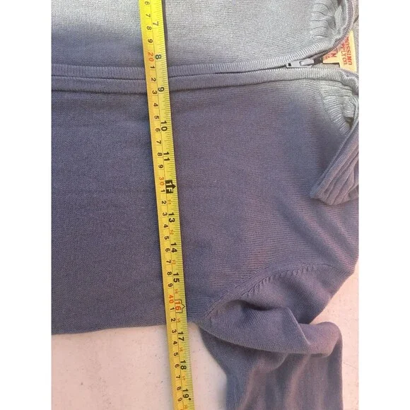 Mossimo Supply Co Blue Zip Up Sweater Jacket Womens Medium Ribbed Knit - Picture 7 of 10